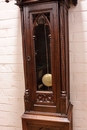 Gothic style Grandfather clock in Oak, France 19th century