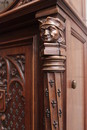Gothic style Grandfathers clock in Walnut, France 19th century