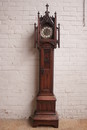 Gothic style Grandfathers clock in Walnut, France 19th century