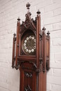 Gothic style Grandfathers clock in Walnut, France 19th century