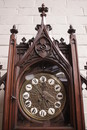 Gothic style Grandfathers clock in Walnut, France 19th century