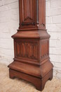 Gothic style Grandfathers clock in Walnut, France 19th century