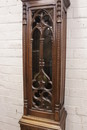 Gothic style Grandfathers clock in Walnut, France 19th century