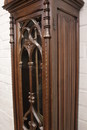 Gothic style Grandfathers clock in Walnut, France 19th century