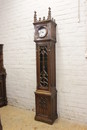 Gothic style Grandfathers clock in Walnut, France 19th century
