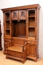 Gothic style Hall bench display in Walnut, germany 19th century