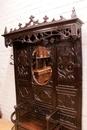 Gothic style Hall bench in Oak, France 1900