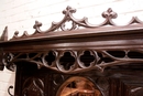 Gothic style Hall bench in Oak, France 1900