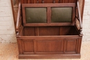 Gothic style Hall bench in Oak, France 19th century