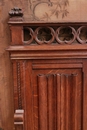 Gothic style Hall bench in Oak, France 19th century