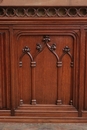 Gothic style Hall bench in Oak, France 19th century