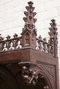 Gothic style Hall bench in Oak, France 19th century