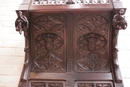 Gothic style Hall bench in Oak, France 19th century