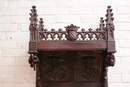 Gothic style Hall bench in Oak, France 19th century