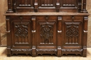 Gothic style Hall bench in Oak, France 19th century