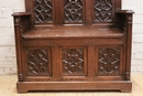 Gothic style Hall bench in Oak, France 19th century