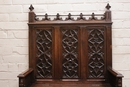 Gothic style Hall bench in Oak, France 19th century