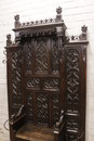 Gothic style Hall bench/hall tree in Oak, France 19th century