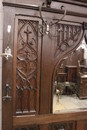 Gothic style Hall bench/hall tree in Oak, France 19th century