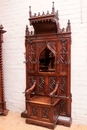 Gothic style Hall bench/hall tree in Walnut, France 19th century