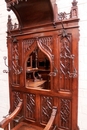 Gothic style Hall bench/hall tree in Walnut, France 19th century
