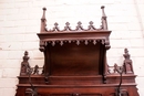 Gothic style Hall bench/hall tree in Walnut, France 19th century