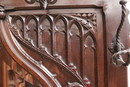 Gothic style Hall stand in Walnut, France 19th century