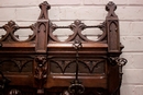 Gothic style Hall stand in Oak, France 19th century