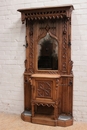 Gothic style Hall tree  in Oak, France 19th century