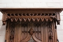 Gothic style Hall tree  in Oak, France 19th century