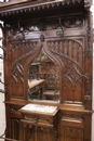 Gothic style Hall tree  in Walnut, France 19th century