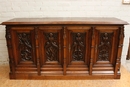 Gothic style Oak Gothic 4 door sideboard in Oak, France 19th century