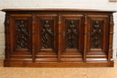 Gothic style Oak Gothic 4 door sideboard in Oak, France 19th century