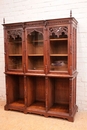 Gothic style Bookcase in Oak, France 19th century