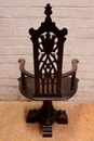 Gothic style Arm chair in Oak, France 19th century