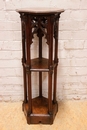 Gothic style Pedestal in Oak, France 19th century