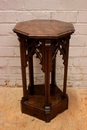 Gothic style Pedestal/flower stand in Walnut, France 19th century