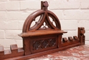 Gothic style Secretary desk in walnut and marble, France 19th century