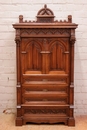 Gothic style Secretary desk in walnut and marble, France 19th century