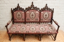 Gothic style Sofa in Walnut, France 19th century