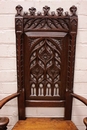 Gothic style Arm chairs in chestnut, France 19th century