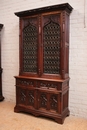 Gothic style Bookcase in Walnut, France 19th century