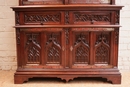 Gothic style Bookcase in Walnut, France 19th century