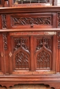 Gothic style Bookcase in Walnut, France 19th century