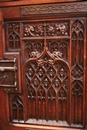 Gothic style Cabinet in Oak, France 19th century