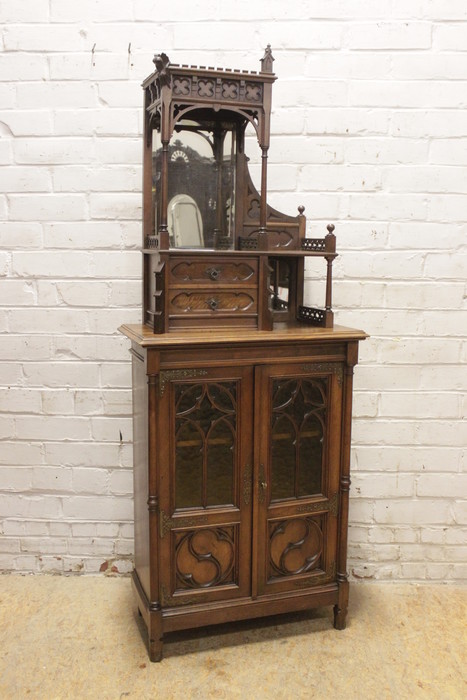 Gothic style cabinet in walnut