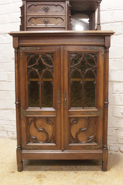 Gothic style cabinet in walnut