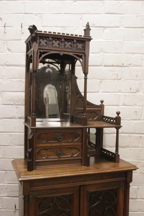 Gothic style cabinet in walnut