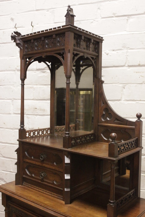 Gothic style cabinet in walnut