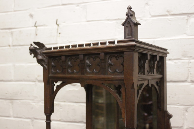 Gothic style cabinet in walnut